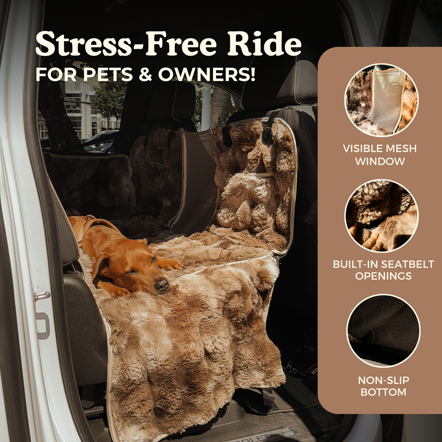 Luxurious Full Backseat Protector + Free Calming Blanket